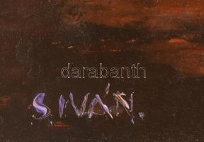 S. Iván János (?-): Virágok. Olaj, farost. Jelzett, a művész bélyegzőjével. Dekoratív, kissé sérült ...