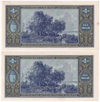 1945. 1.000.000P (2x) sorszámkövetők "N 506 024929 - N 506 024930" T:AU fo.
Hungary 1945....