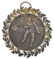 DN Aranyozott jelzett Ag labdarúgó díjérem füllel, "FM" gyártói jelzéssel (14,19g/0.800/~39mm) T:XF patina, kopott aranyozás