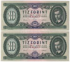 1962. 10Ft (2x) sorszámkövetők "A 105 218716 - A 105 218717" T:AU Adamo F6