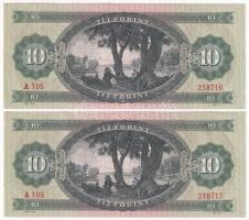 1962. 10Ft (2x) sorszámkövetők "A 105 218716 - A 105 218717" T:AU
Adamo F6