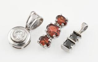 Ezüst(Ag) függő, 3 db, jelzett, h: 1,5 cm, bruttó: 5 g