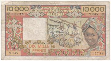 Nyugat-Afrikai Államok DN (1977-1992) 10.000Fr T:F szennyeződés Western African States ND (1977-1992...