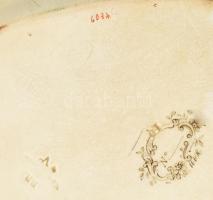 1852 Minton B.B. New Stone kínálótál, keménycserép, sérült állapotban, jelzéssel, 27x22,5 cm