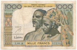 Nyugat Afrikai Államok / Elefántcsontpart DN (1966.) 1000Fr T:F apró beszakadás Western African States / Ivory Coast ND (1966.) 1000 Francs C:F small tear Krause P#103Ae