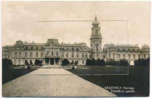 1929 Keszthely, Herceg Festetics palota. Leporellolap 10 kis képpel. Mérei Ignác kiadása