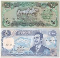 Irak 1982. 25D + 1994. 100D T:UNC Iraq 1982. 25 Dinars + 1994. 100 Dinars C:UNC