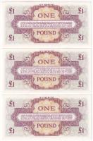 Nagy-Britannia / Katonai kiadás 1962. 1P "4. sorozat" (3x) sorszámkövetők T:UNC
United Ki...