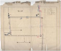 Tervrajzon 4 db 500K budapesti és 2 db 1000K illetékbélyeg és kivágás