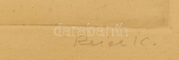 Reich Károly (1922-1988): Nyárutó. Rézkarc, papír, jelzett, számozott: 51/100. Kissé foltos és hullá...