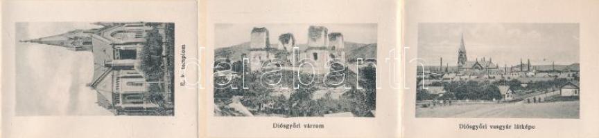 Miskolc, látkép, leporellolap 10 kis képpel (szakadt / tear)