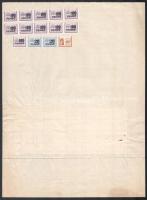 Számla 46 db számla illetékbélyeggel a számla két oldalán