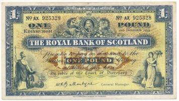 Skócia / The Royal Bank of Scotland 1959. 1P Szign.: W.R.B. Ballantyne T:F Scotland / The Royal Bank of Scotland 1959. 1 Pound Sign.: W.R.B. Ballantyne C:F Krause P#322