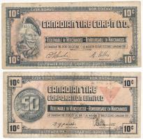 Kanada 1961. 10c "Canadian Tire Corporation" + 1972. 10c "Canadian Tire Corporation 50. évfordulója" T:F Canada 1961. 10 Cents "Canadian Tire Corporation" + 1972. 10 Cents "50th anniversary of Canadian Tire Corporation" T:F