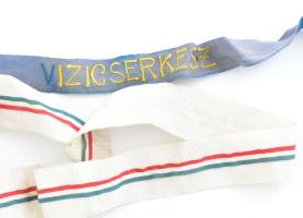 cca 1930 Vizicserkész szócső, korabeli szalaggal 22 cm