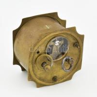 Antik rugós óraszerkezet ébresztő funkcióval, látványos szerkezettel, sérült zománc számlappal 8 cm ...