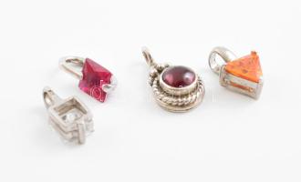Ezüst(Ag) függő színes kövekkel, 4 db, jelzett, bruttó: 4,3 g