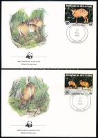 WWF: Zebra duiker set on 4 FDC Mi 881-884 WWF: Zebra-bóbitásantilop sor 4 db FDC-n Mi 881-884