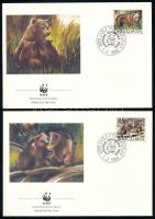 WWF: Barna medve sor 4 db FDC-n Mi 2260-2263 WWF: Brown bear set on 4 FDC Mi 2260-2263