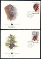 WWF: Orangutan set on 4 FDC Mi 1291-1294 WWF: Orangután sor 4 db FDC-n Mi 1291-1294