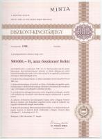 Budapest 1988. "Diszkont Kincstárjegy" 500.000Ft névértékű kincstárjegy szárazpecséttel, &...