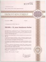 Budapest 1988. "Diszkont Kincstárjegy" 500.000Ft névértékű kincstárjegy szárazpecséttel, &...