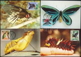 WWF: Butterfly set on 4 CM Mi 574-577, WWF: Pillangó sor 4 db CM-n Mi 574-577