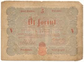 1848. 5Ft Kossuth bankó vörösesbarna nyomat AJI. 859361 T:VG Adamo G109A