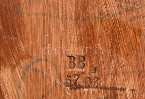 Antik fajansz fali dísz. Kézzel festett. XIX. sz vége. Sorszámozott Apró mázhibákkal. 26x23 cm