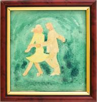 B. Séday Mária (1925-2009): Táncospár. Akvarell, ceruza, papír, jelzett. Üvegezett fakeretben. 12×11,5 cm