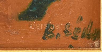 B. Séday Mária (1925-2009): Lendület. Olaj, farost, jelzett. Hátoldalán autográf felirattal. Dekorat...