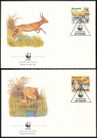 WWF: Red lechwe set on 4 FDC Mi 431-434 WWF: Víziantilop sor 4 db FDC-n Mi 431-434