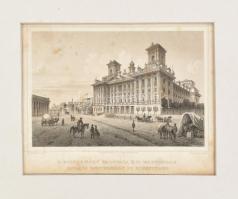 Ludwig Rohbock (1820-1883)-Christian Steinicken (1831-1896) H. Esterházy palotája Kis-Martonban acélmetszet, jelzett a dúcon,paszpartuban, foltos 12x17 cm