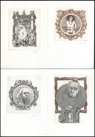 Vén Zoltán: Kisgaléria. 15 db jelzett rézkarc mappában. Sorszámozott, jelzettek 006/150, 12x9,5 cm K...