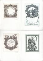 Vén Zoltán: Kisgaléria. 15 db jelzett rézkarc mappában. Sorszámozott, jelzettek 006/150, 12x9,5 cm K...