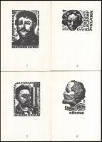 20 arckép. Fába metszette: Fery Antal. Debrecen, 1988. Kisgrafika barátok köre. 003 /500 15x18 cm Ki...