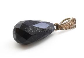 Ezüst(Ag) csillogó köves medál, jelzés nélkül, h: 3,5 cm, bruttó: 4,5 g