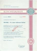 Budapest 1988. "Kincstárjegy" 100.000Ft + 1.000.000Ft névértékű kincstárjegy szárazpecsétt...
