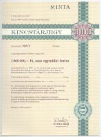Budapest 1990. "Kincstárjegy" 1.000.000Ft névértékű kincstárjegy szárazpecséttel, "MI...