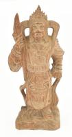 kínai istenszobor, gazdagon faragott fa / Chinese god carved wood 29 cm