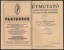 [Giovanno] de Giovannini Rudolf: Útmutató gyógynövénygyűjtők és beváltók részére. Bp., 1945, Jupiter...