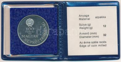 1983. 100Ft Cu-Ni-Zn "Széchenyi István" eredeti műbőr tokban tanúsítvánnyal T:UNC (eredeti...