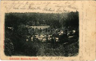 1901 Stószfürdő, Stoósz-fürdő, Kúpele Stós; látkép, villa. Wlaszlovits Gusztáv kiadása / villa, spa (fa)