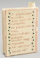 Kántor Sándor (1895-1979) karcagi butéla. Kézzel festett, jelzett, hibátlan 10x14 cm