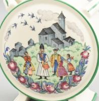 Zsolnay porcelán nagy méretű népmesés kulacs. Matricás, jelzett, kis kopással 20 cm