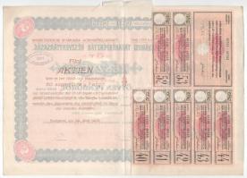 Budapest 1926. "Belvárosi Takarékpénztár Részvénytársaság" öt részvénye egyben 250P-ről (2...