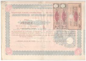 1926. Budapest "Belvárosi Takarékpénztár Részvénytársaság" öt részvénye egyben 250P-ről (2...
