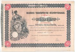 1926. Budapest "Belvárosi Takarékpénztár Részvénytársaság" öt részvénye egyben 250P-ről (2...