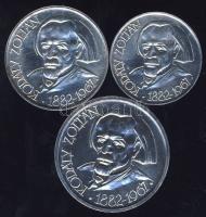 1967. 25Ft Ag +  50Ft Ag + 100Ft Ag "Kodály" sor  T:BU