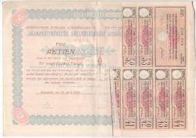 Budapest 1926. "Belvárosi Takarékpénztár Részvénytársaság" öt részvénye egyben 250P-ről (2...